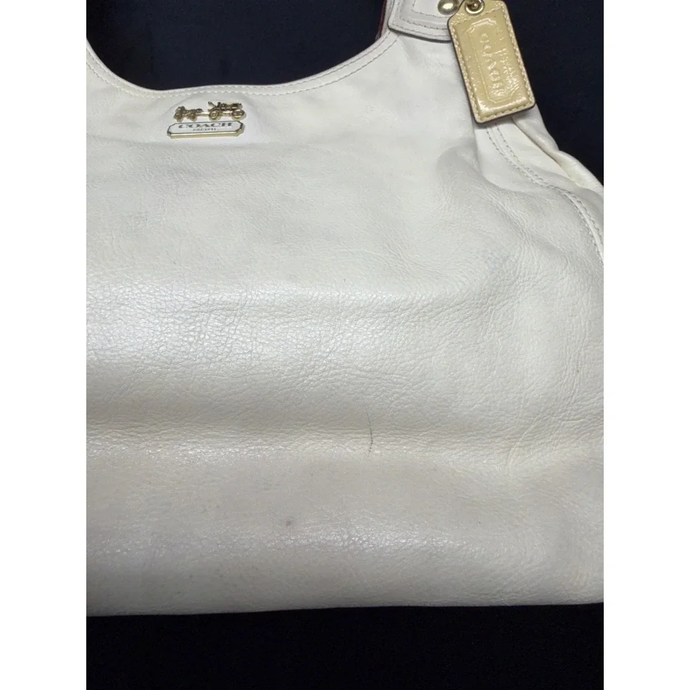 Coach Madison Maggie Ivory Slouchy Hobo Bag Y2K January 2010 #14336 Pink Lining